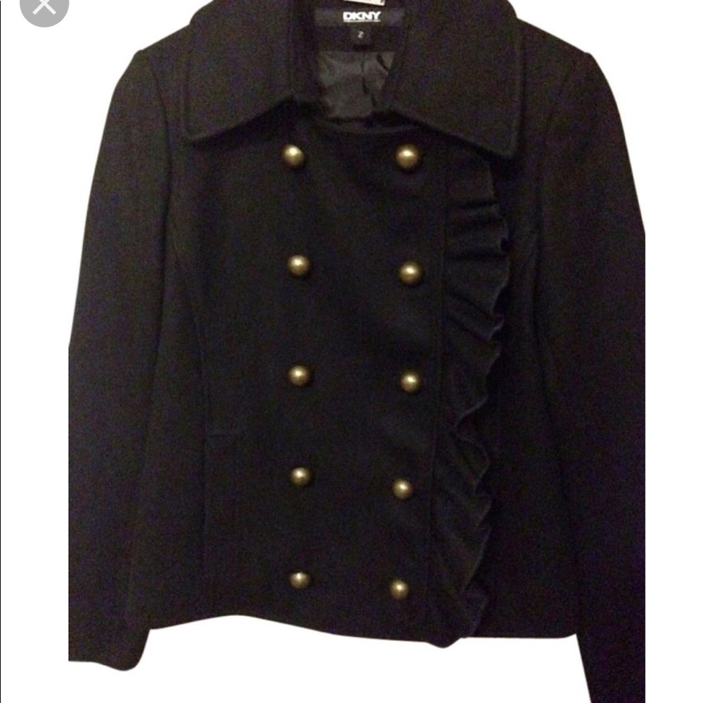 DKNY -NWOT Adorable double breasted wool blend jacket size 12. - Picture 3 of 5